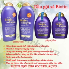 Bộ dầu gội - xả chống rụng tóc, kích thích mọc tóc Thick & Full + Biotin & Collagen của Mỹ