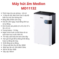 Máy hút ẩm Medion MD11132 - 20L