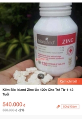 Viên uống bổ sung kẽm Bio Island Zinc –  Giúp bé phát triển toàn diện