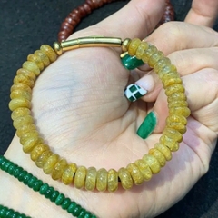 Vòng đá Thạch Anh Tóc Vàng tự nhiên đồng xu 8mm Vòng đá Thạch Anh Tóc Vàng tự nhiên đồng xu 8mm