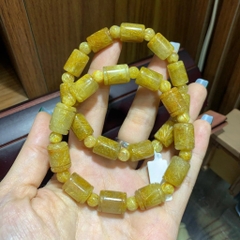 Vòng đá Thạch Anh Tóc Vàng tự nhiên đốt trúc 9,5mm Vòng đá Thạch Anh Tóc Vàng tự nhiên đốt trúc 9,5mm