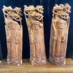 Tượng tam đa Phúc - Lộc - Thọ đúng gốc tùng gỗ hoàng đàn cao 12cm Tượng tam đa Phúc - Lộc - Thọ đúng gốc tùng gỗ hoàng đàn cao 12cm