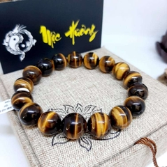 Vòng Đá Mắt Hổ Vàng Nâu 12mm Vip 5A Vòng Đá Mắt Hổ Vàng Nâu 12mm Vip 5A