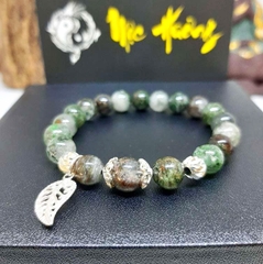 [ Sale Hot ] - Thạch Anh Ưu Linh Màu Xanh 8mm Mix Charm Bạc Vip 5A