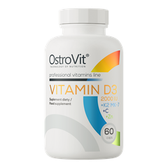 Ostrovit Vitamin D3 2000iu + K2 Mk7 + Vitamin C + Zinc (60 Viên)