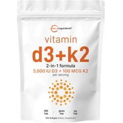 Micro Ingredients Vitamin D3 K2 Mk7 (300 Viên)