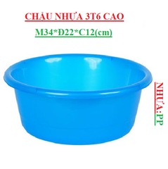Chậu nhựa cạnh tròn 3T6 (2360) M34*Đ22*C12cm Việt Nhật