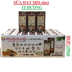 Sữa hạt cao cấp mix 6in1 ít đường Global hộp 190ml