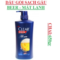 Dầu gội  clear men Beer mát lạnh  chai 650g