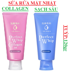 Sữa rửa mặt Shiseido Senka Perfect Whip colagen, sạch sâu 120g Nhật Bản