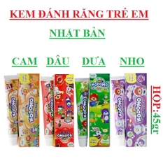 Kem đánh răng trẻ em nhật bản vị cam, nho, dưa gang, dâu komodo 45gr