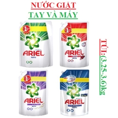 Nước giặt ariel túi 3.25kg, downy, giữ mầu, khử mùi ẩm mốc; 3.6kg sạch nhanh