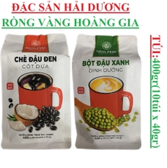 Chè đậu đen cốt dừa, Bột đậu xanh dinh dưỡng Rồng vàng hoàng gia túi 400gr