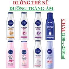 Dưỡng thể nữ trắng da, dưỡng ẩm Nivea chai (200-:-250)ml