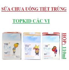 Sữa chua uống topkid TH true yogurt 110ml, hương cam, hương dâu, chuối lúa mạch