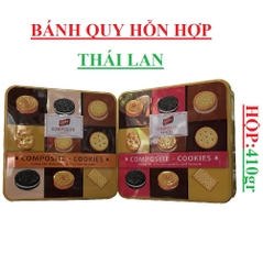 Bánh quy hỗn hợp Thái Lan Lucky Composite cookies hộp thiếc 410gr
