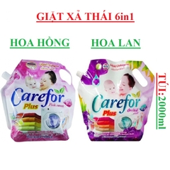 Nước giặt xả thái lan đậm đặc 6in1 carefore túi 2000ml tím, hồng