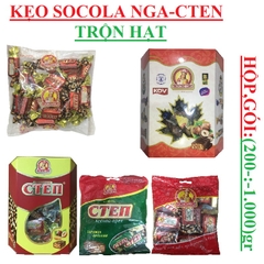 Kẹo Nga socola trộn hạt phỉ, hạnh nhân, nho STEP (CTEN) Slavjanka