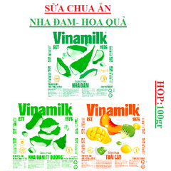 Sữa chua ăn nha đam, hoa quả vinamilk hộp 100gr