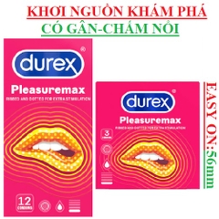 bao cao su có gai, có gân durex Pleasuremax