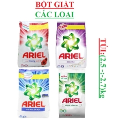 Bột giặt ariel đam mê, khử mùi ẩm mốc túi 2.5kg; nắng mai, giữ mầu túi 2.7kg