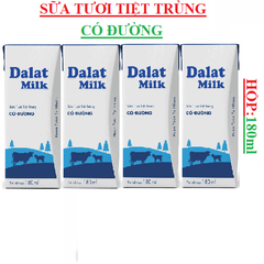 Sữa tươi tiệt trùng có đường đà lạt milk hộp180ml