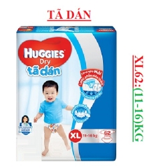 Tã dán huggies XL62 (11-16)Kg