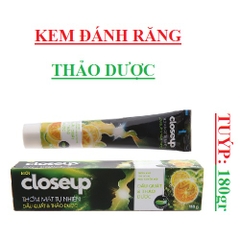 Kem đánh răng closeup trắng răng tự nhiên; thảo dược dâu quất 180gr