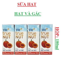 Sữa hạt TH true nut hộp 180ml, hạt và gấc,óc chó, macca, hạnh nhân