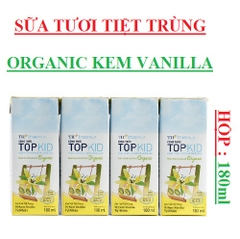 Sữa tươi tiệt trùng TH true milk topkid organic 180ml vị vanilla