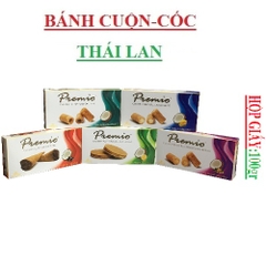 Bánh cuộn, cốc hỗn hợp dừa, socola, chanh, cam Premio hộp giấy 100gr