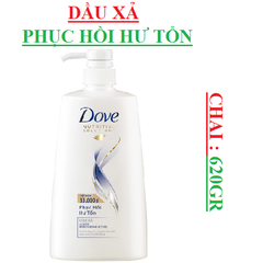 Dầu gội dove 650gr, Dầu xả dove chai 620gr; Phục hồi hư tổn, Dưỡng tóc bồng bềnh, Ngăn rụng tóc