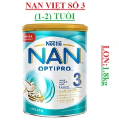Sữa bột Nan việt số 3 (Nan optipro) 1800gr (1,8kg)