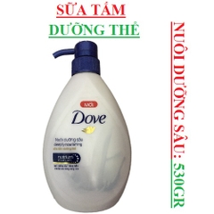Sữa Tắm  Dove  530gr chai,  nuôi dưỡng sâu deeply nourishing, dưỡng ẩm sáng mịn gentle exfoliating (nutrium moisture)