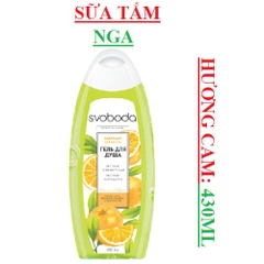 Sữa tắm Nga hương cam-trà xanh svoboda 430ml vàng chanh