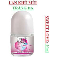 Lăn khử mùi trắng da Izzi chai 20ml, sweet love, true love, dazzing love