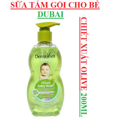 Sữa tắm gội Dubai Dermoviva chiết xuất Olive cho bé 200ml