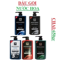 Dầu gội nam romano chai 650gr, classic, force, attitude, pro series(trị gầu),Gentleman