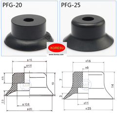 Giác hút cao su của phụ kiện hút khí nén chân không mô hình PFG dùng trong công nghiệp.