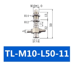 Cọc hút khí TL Ren cố định M10*1 dài 15mm. phụ kiện công nghệ hút khí nén.