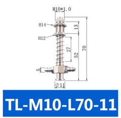 Cọc hút khí TL Ren cố định M10*1 dài 15mm. phụ kiện công nghệ hút khí nén.