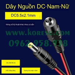 Dây Nguồn DC Đầu Đực / Cái ( đầu âm 2.1mm, đầu dương 5.5mm) dây đồng đủ loại 67700-1.