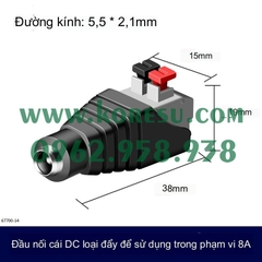 Dây Nguồn DC Đầu Đực / Cái ( đầu âm 2.1mm, đầu dương 5.5mm) dây đồng đủ loại 67700-1.