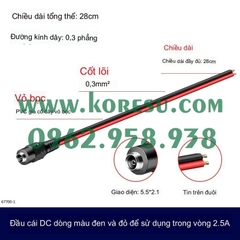 Dây Nguồn DC Đầu Đực / Cái ( đầu âm 2.1mm, đầu dương 5.5mm) dây đồng đủ loại 67700-1.