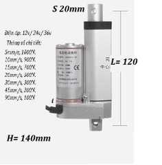 Ty đẩy điện 24v, lực nâng 90 kg, tốc độ 10mm/s, xi lanh điện đẩy tự động, HY01.