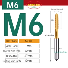 Mũi TARO mạ TITAN EX-H-POT rãnh thẳng mới (TR001)