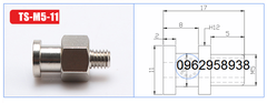 Cọc hút khí TS-11, ren cố định M10 dài 15mm.