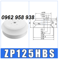 Giác hút chấn không khí nén, núm hút cao su công nghiệp, núm hút kính, hút gốm sứ, Zp125HBS.