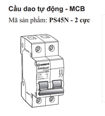 Aptomat Cài 2 Cực 40A Vanlock MCB-PS45N