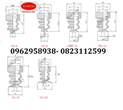 Núm hút , cốc hút chân không 3 ngăn YX ( YX3-15)